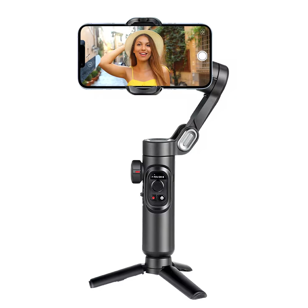 AOCHUAN 3-Axis Handheld Gimbal Stabilizer for Smartphone: Enhanced Video Capture with Face Tracking and Built-in Fill Light for Vlogging and Social Media Content Creation