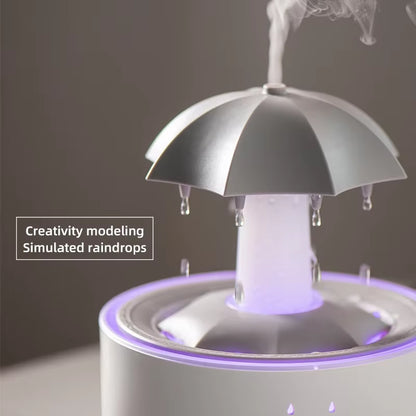 Creative Umbrella Water Drop Air Humidifier and Aromatherapy Diffuser with Colorful Raindrop Light